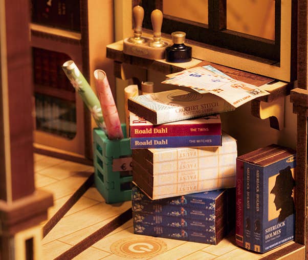 Robotime Rolife Bookstore DIY Kit Book Nook 3D Puzzle