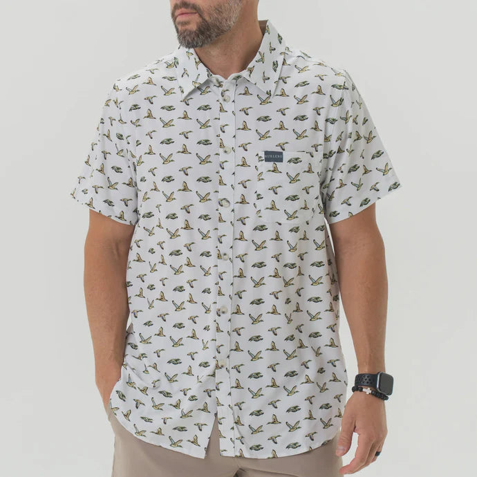 Burlebo Men's Flying Mallard Performance Button Up