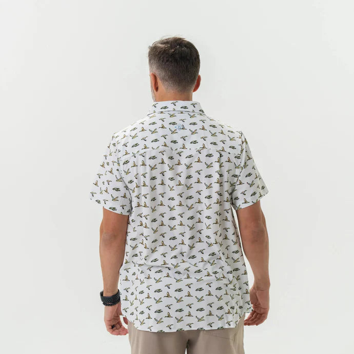 Burlebo Men's Flying Mallard Performance Button Up