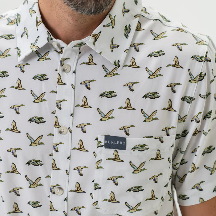 Burlebo Men's Flying Mallard Performance Button Up