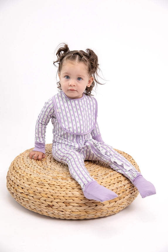 Goosies Baby Lilac Ribbons Long Sleeve Zip Pajamas