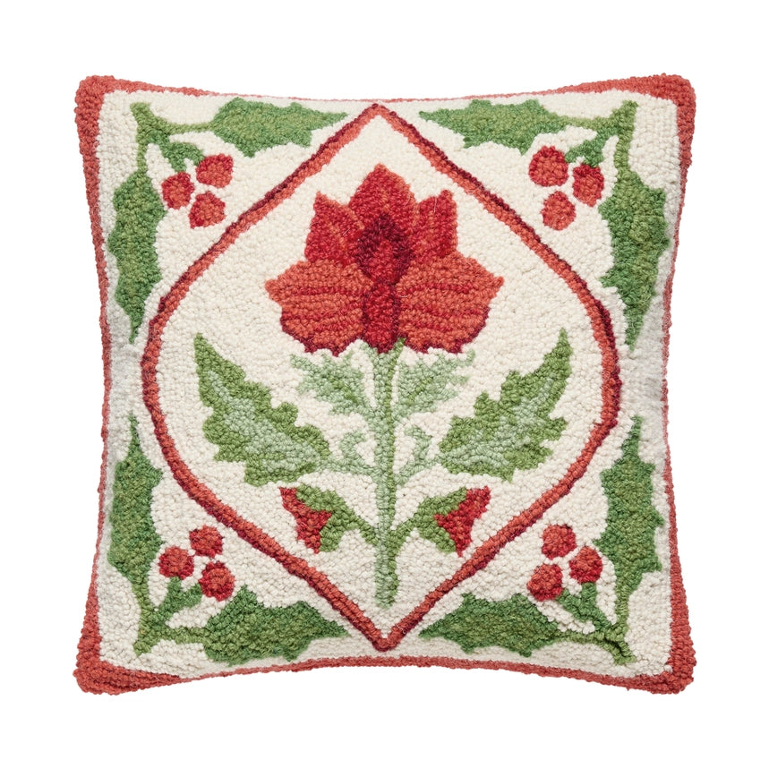 Peking Handicrafts Holiday Mughal Flower Hook Pillow