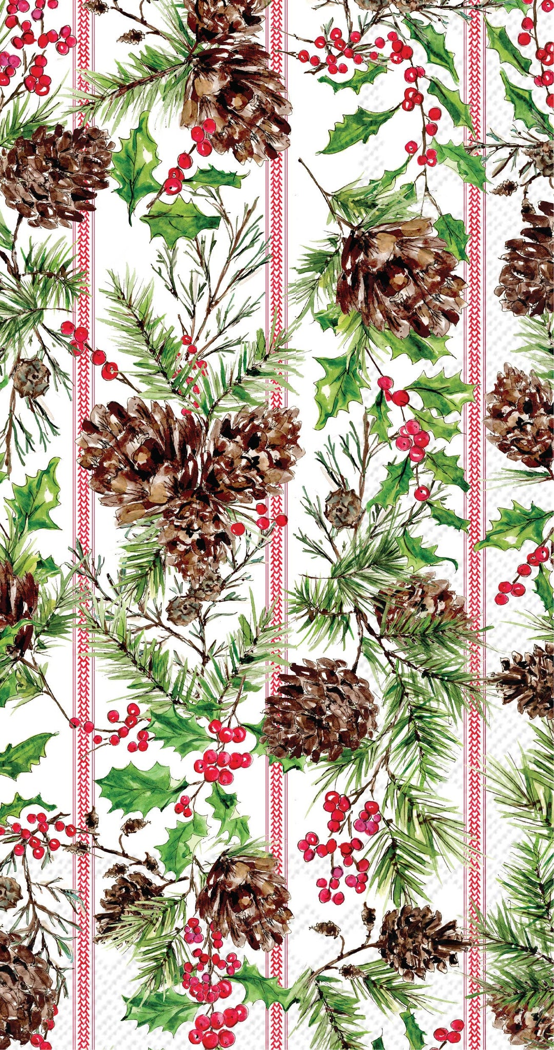 Pinecone Toile Stripe Paper Guest Towels