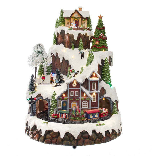 Kurt Adler Battery Operated Musical LED Mountain Village