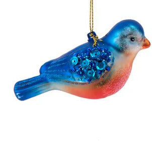 Kurt Adler Glass Colorful Bird Ornament