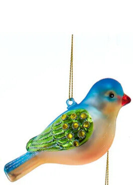 Kurt Adler Glass Colorful Bird Ornament