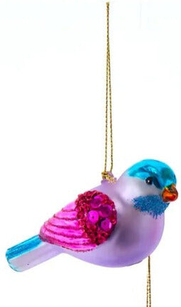 Kurt Adler Glass Colorful Bird Ornament