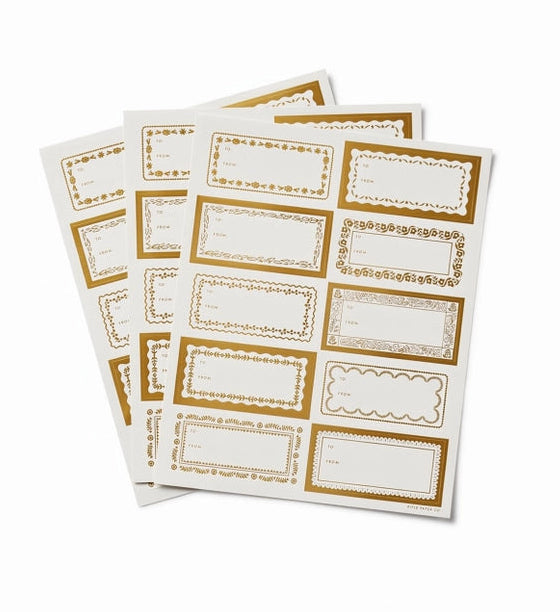 Rifle Paper Co. Gold Floral Holiday Gift Stickers