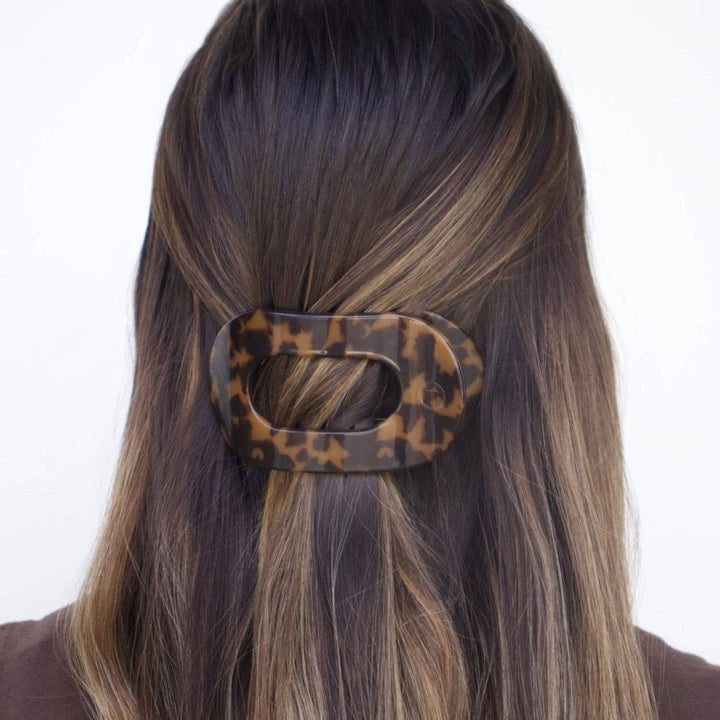 TELETIES Tortoise Round Flat Hair Clip