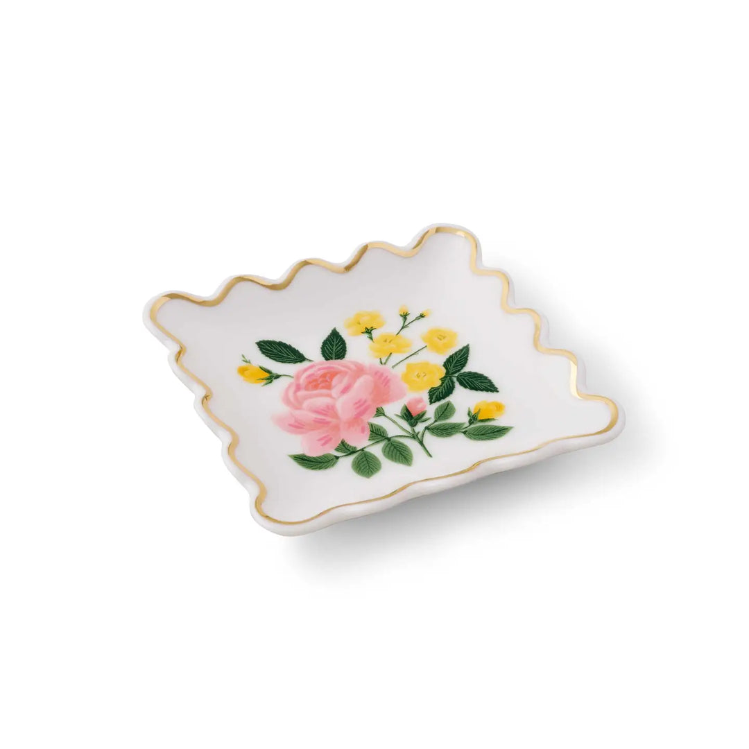 Rifle Paper Co. Roses Scalloped Valentine's Day Ring Dish