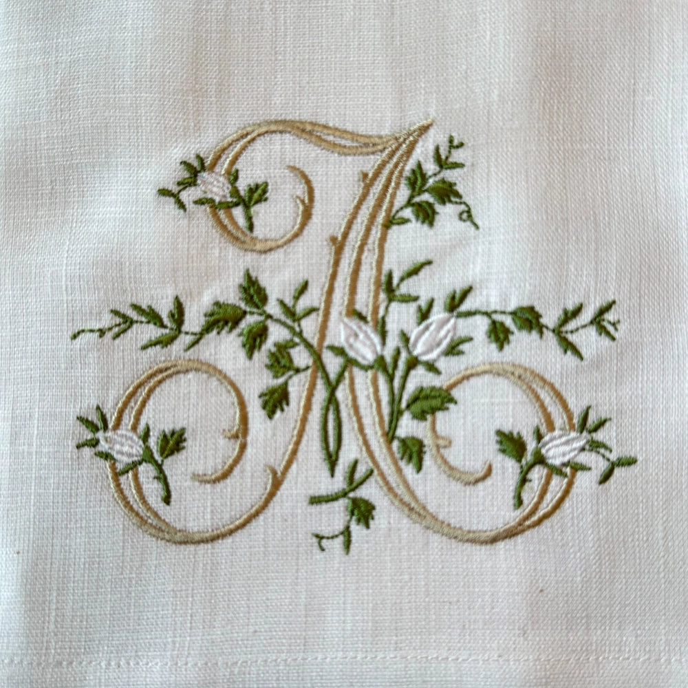 Floral Monogram Linen Towel – Sunset & Co.
