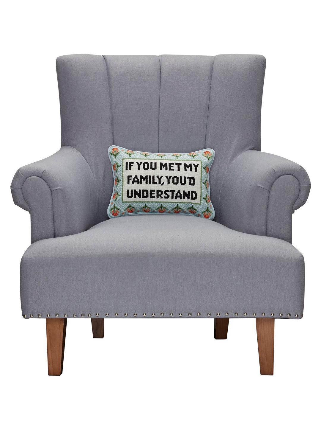 Peking Handicraft If You Met My Family Embroidered Pillow