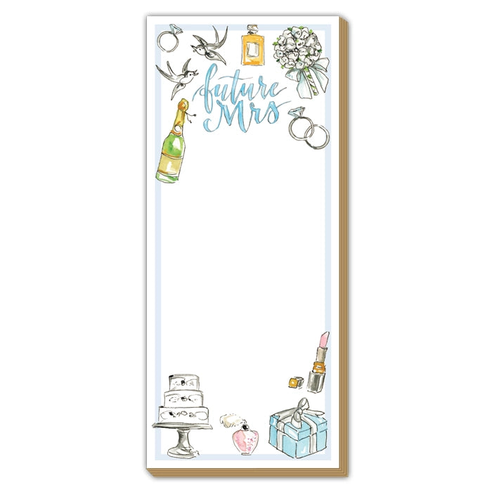 Rosanne Beck Hand Painted Future Mrs. with Bridal Icons Luxe Skinny Pad