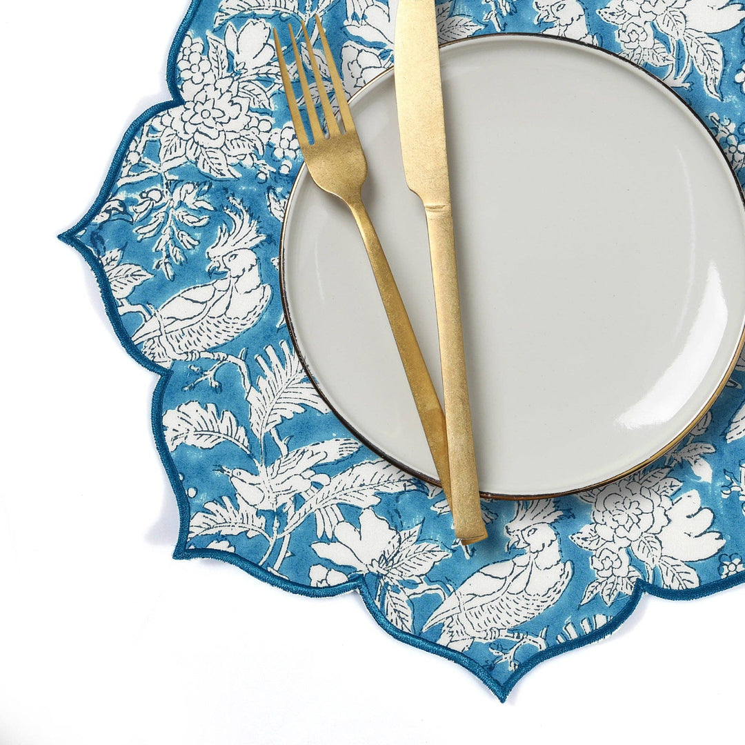 Cotton Print Club Embroidered Scalloped Placemat