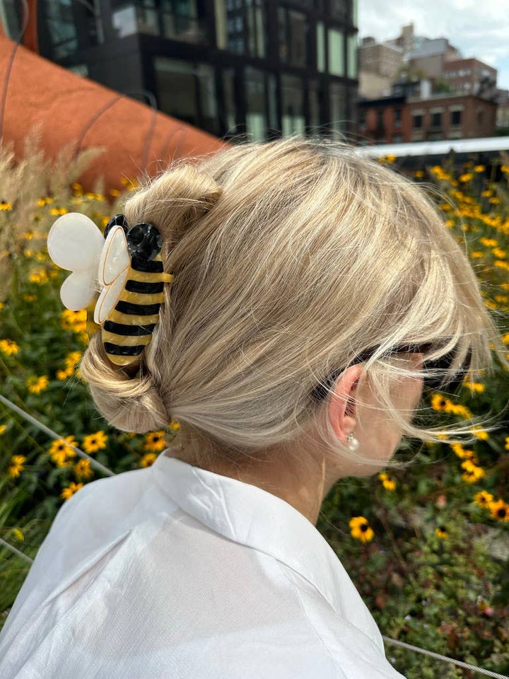 Solar Eclipse Hand-painted Bee Claw Hair Clip