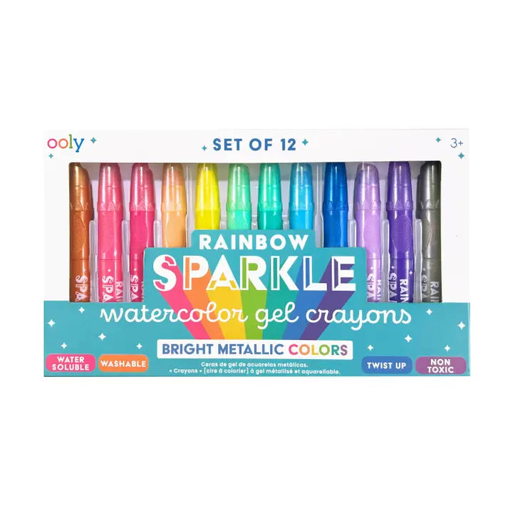 OOLY Watercolor Gel Crayons Rainbow Sparkle