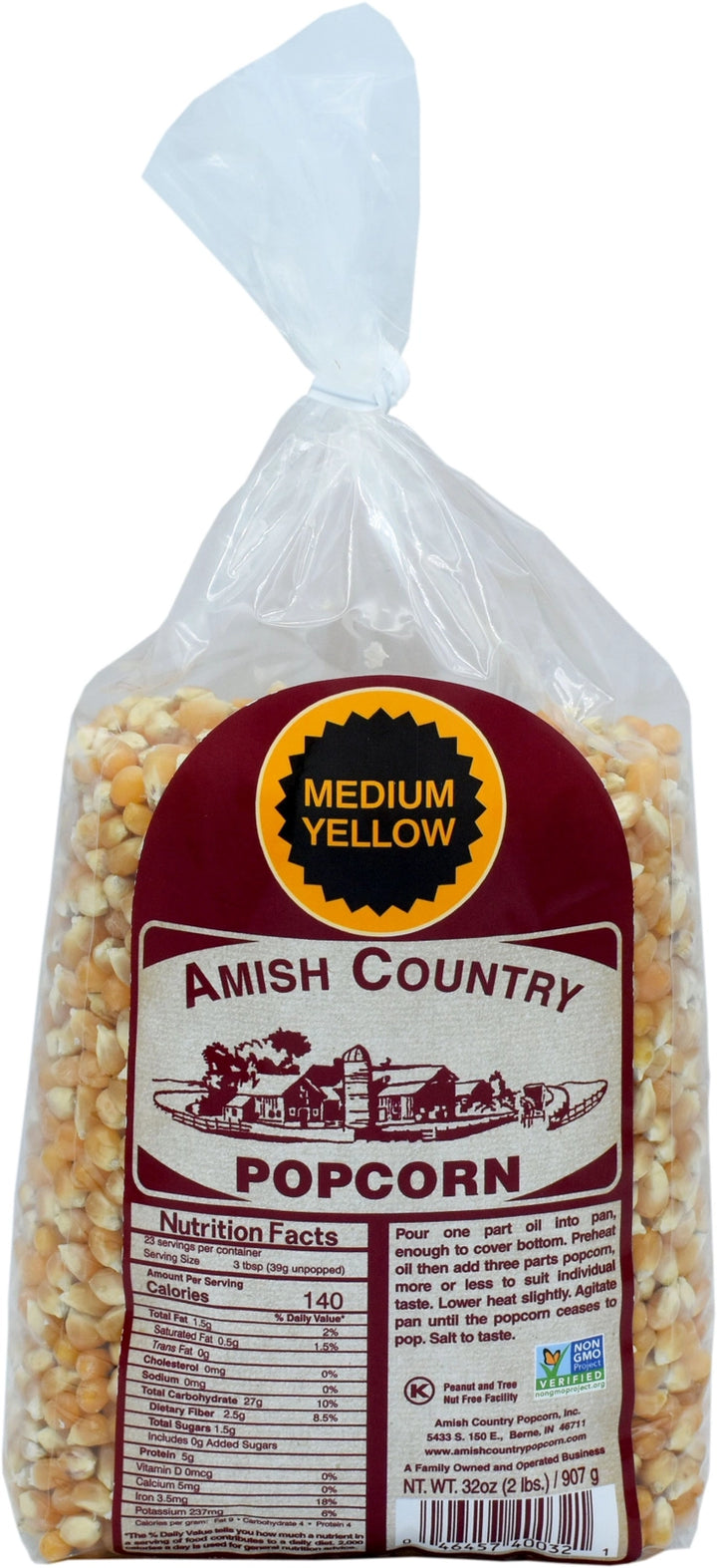 Amish Country Popcorn 2lb Bag of Medium Yellow Popcorn