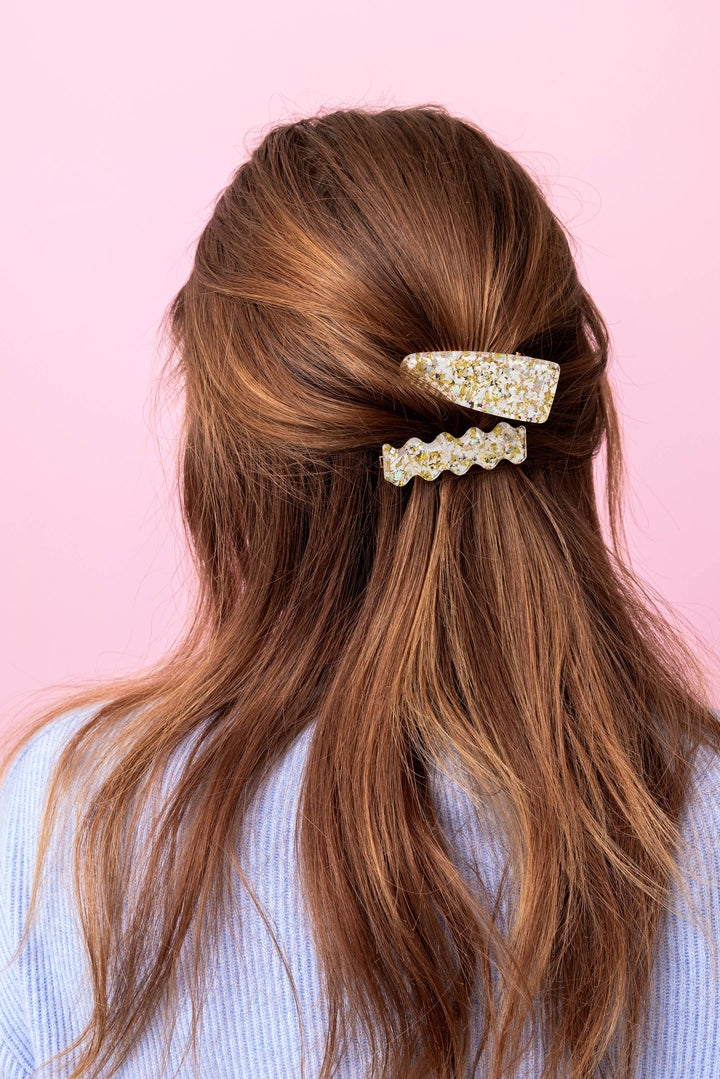 Taylor Elliott Designs Medium Pearl Confetti Hair Clip Set