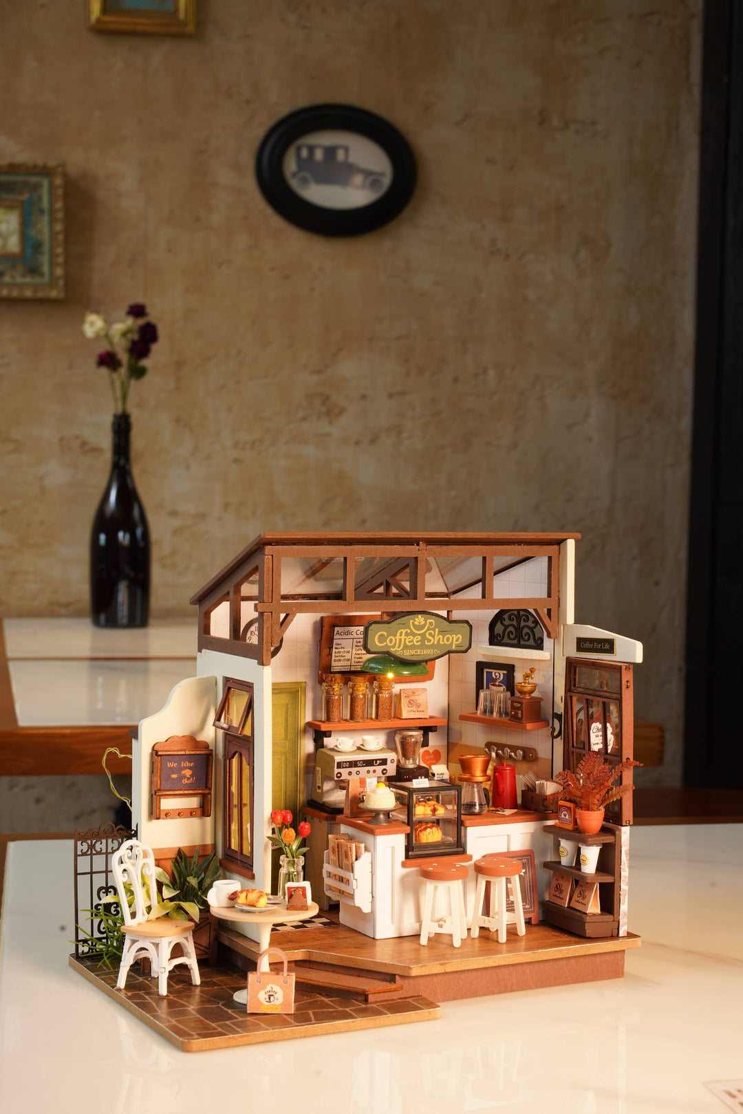 Robotime DIY Miniature House Craft Dollhouse Cafe