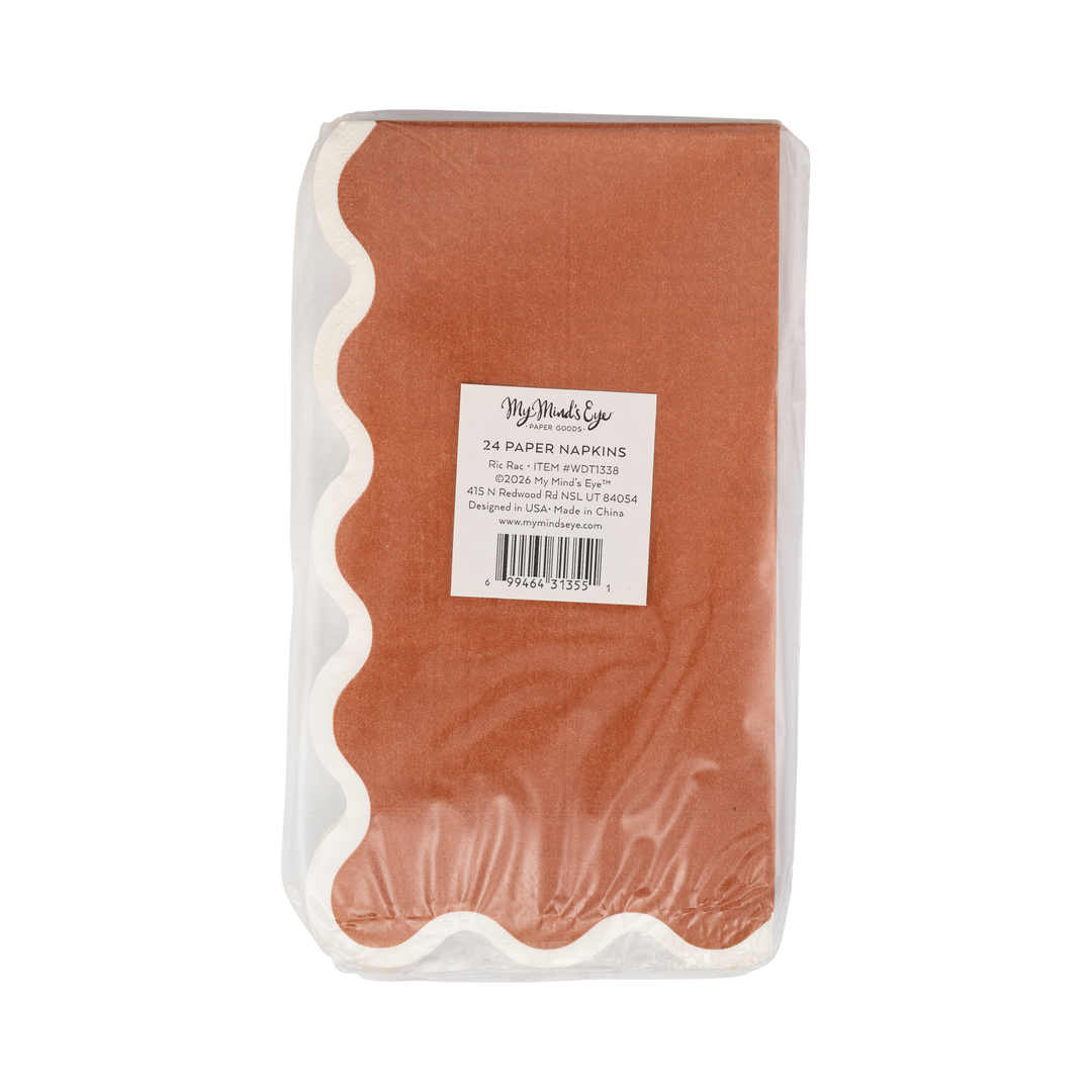 My Mind’s Eye Rust Ric Rac Dinner Paper Napkins