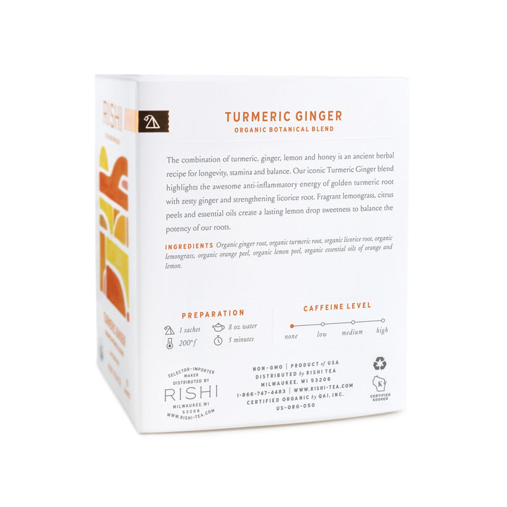Turmeric Ginger Organic Herbal Tea Sachets