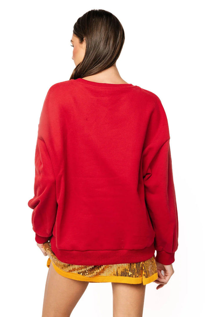 Queen of Sparkles Red Nutcracker In Denim Suit Sweatshirt