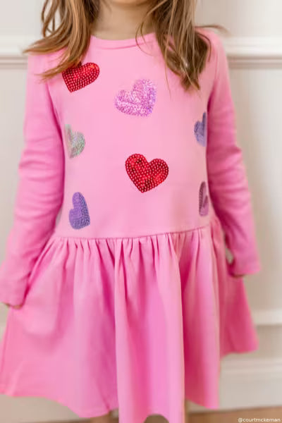 Kid's Sequin Heart Tutu Toddler Dress