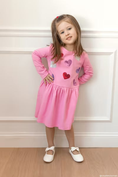 Kid's Sequin Heart Tutu Toddler Dress