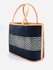 Shebobo - Wynwood Large Straw Basket Bag - Navy