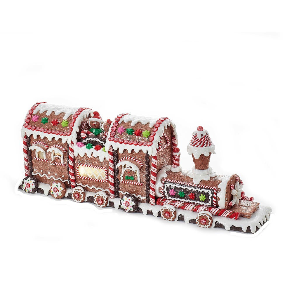 Kurt Adler Battery-Operated LED Gingerbread Train