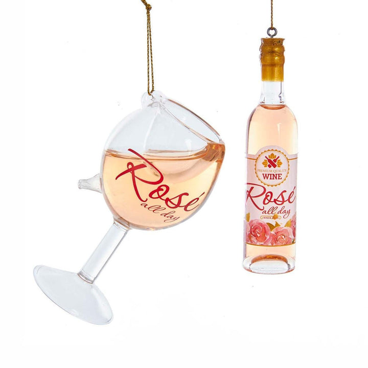 Kurt Adler Rosé Wine Ornament