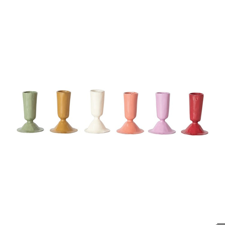 Hazel Mazel Enameled Metal Taper Holder