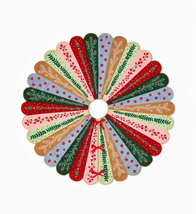 Rifle Paper Co. Embroidered Holly Jolly Tree Skirt