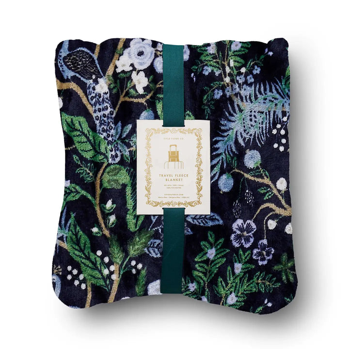 Rifle Paper Co. Peacock Travel Fleece Blanket