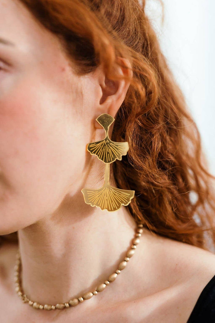 Emma Fick Art Ginko: Double-Drop Gold