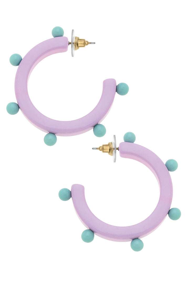 Olivia Studded Resin Hoop Earrings