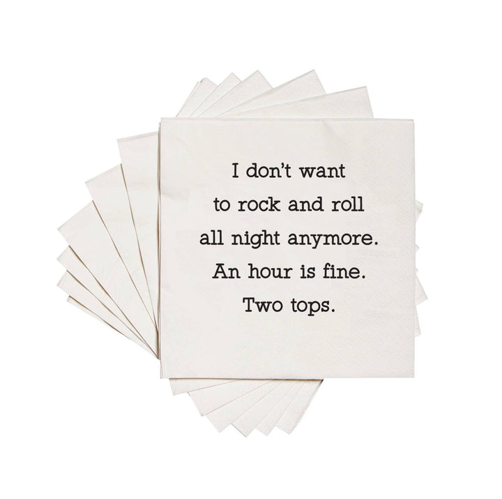 "Don't Want to Rock & Roll…" Paper Cocktail Napkins