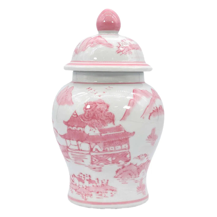 Pink Chinoiserie Ceramic Decorative Tea & Ginger Jar