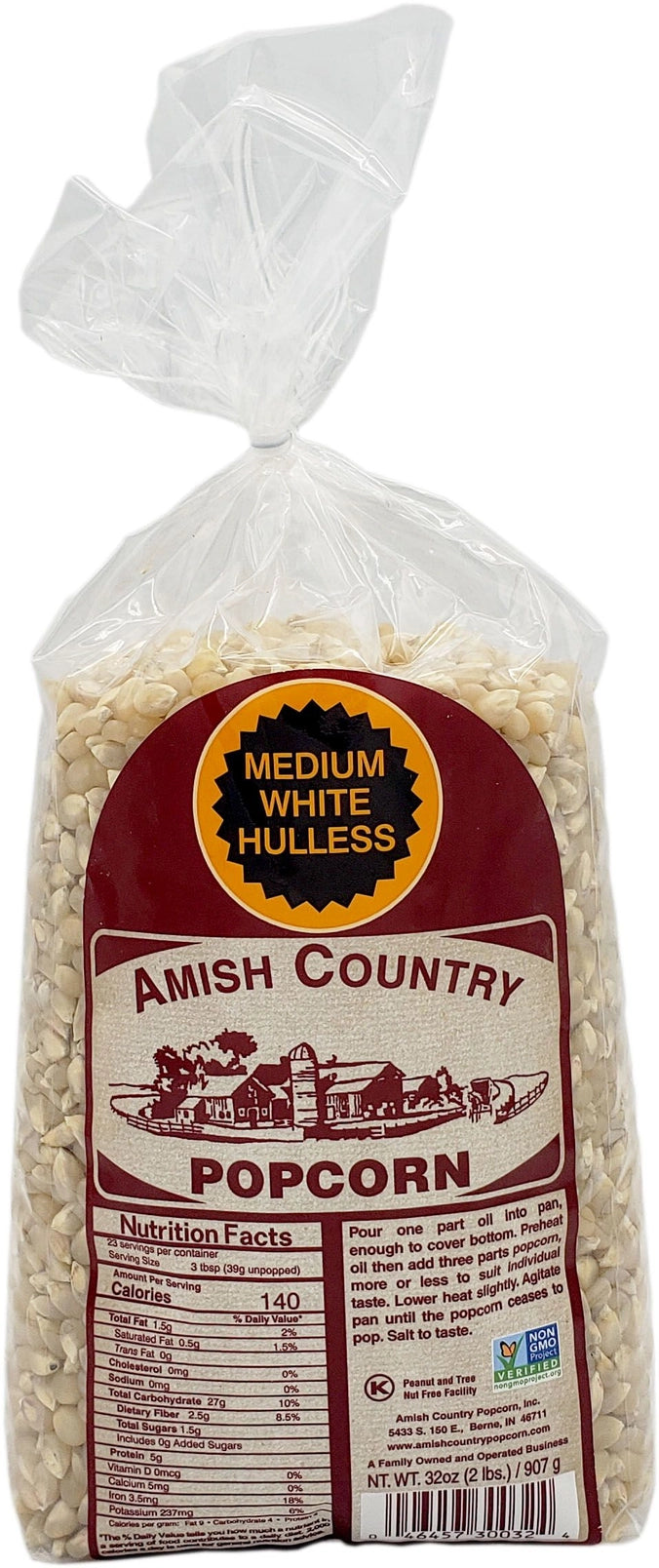 Amish Country Popcorn 2lb Bag of Medium White Popcorn