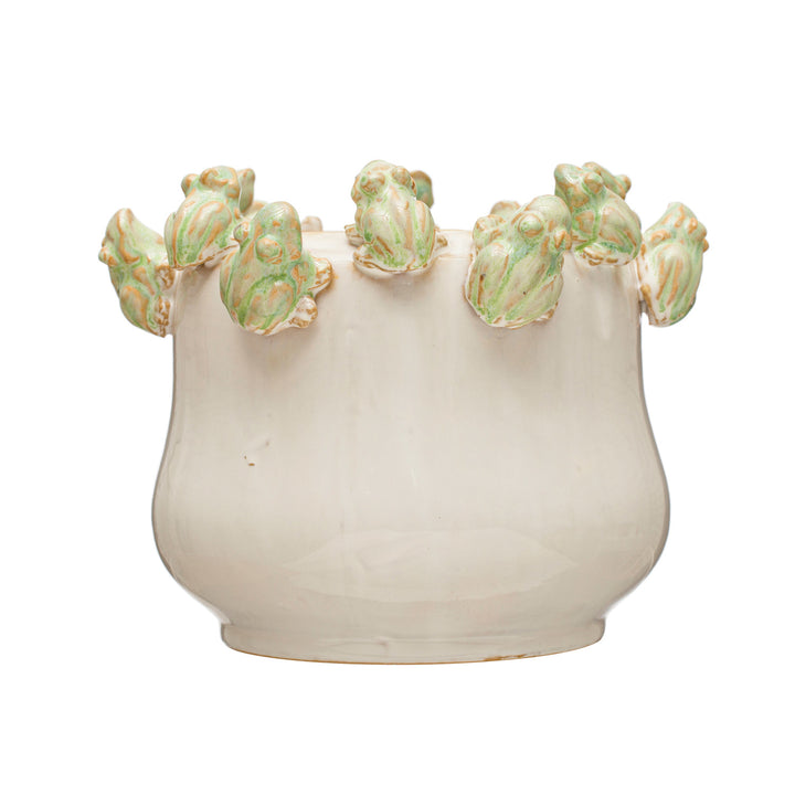 Frog Stoneware Planter