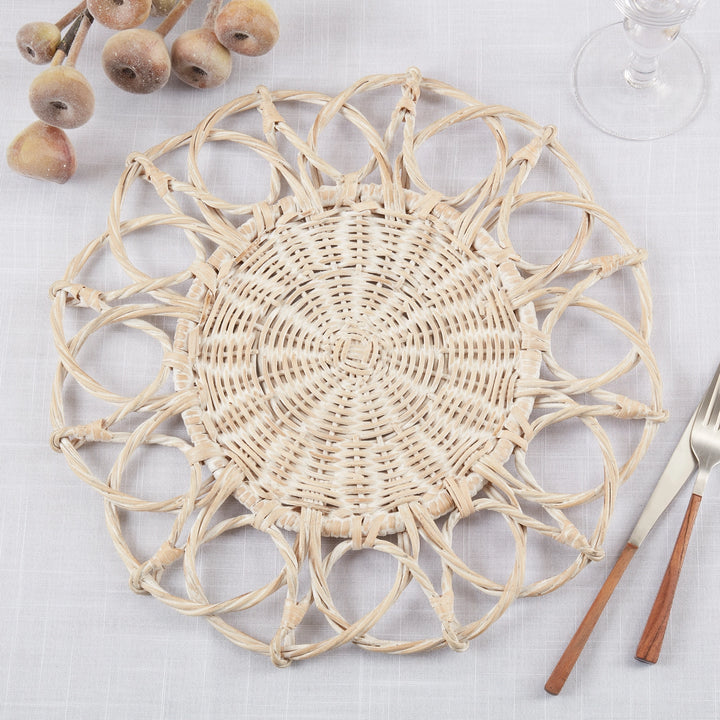White Twisted Rattan Placemat