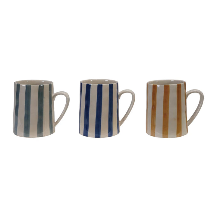 Hand-Painted Striped Mug