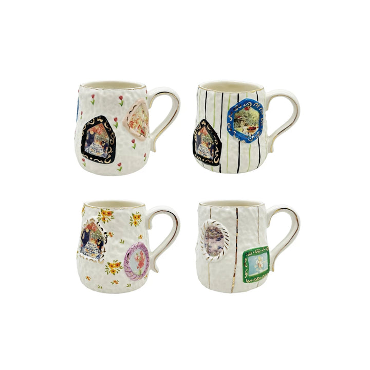 Embossed Hand-Painted Mug