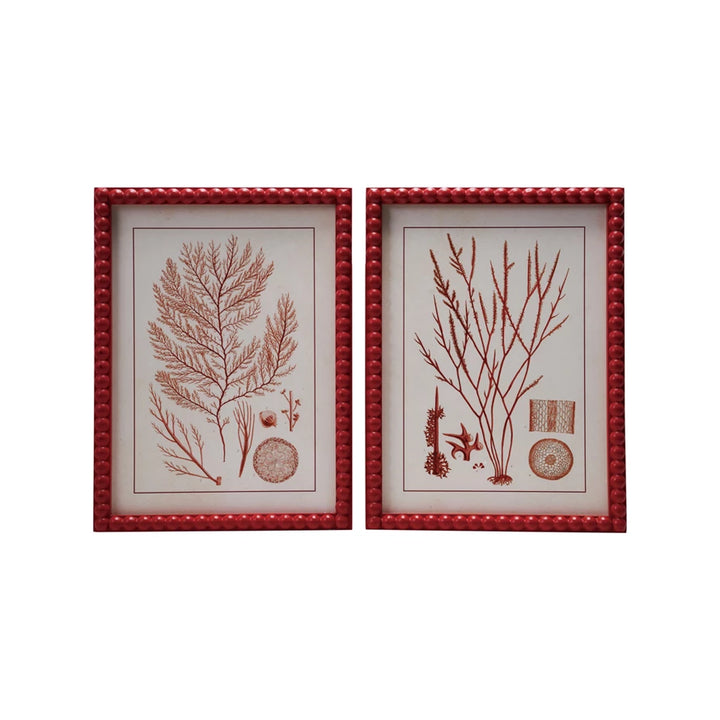 Wood Framed Glass Wall Décor with Hobnail Frame