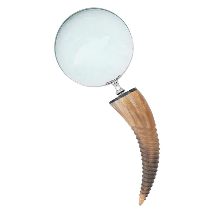 Stainless Steel Magnifying Glass with Natural Horn Handle (Each One Will Vary)