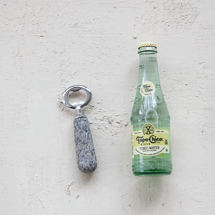 Stainless Steel & Stone Bottle Opener