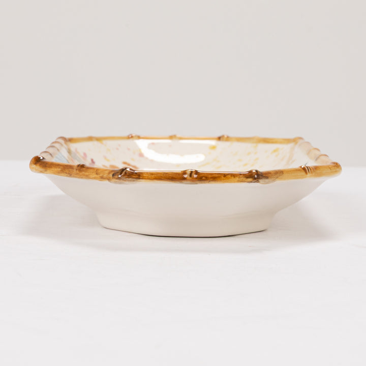 Hand-Painted Stoneware Octagon Shaped Plate