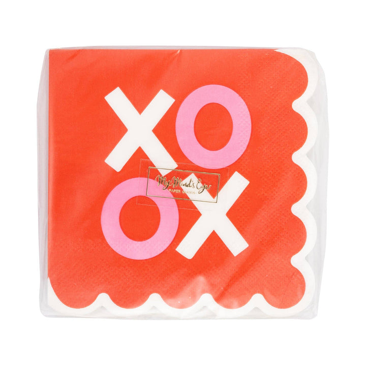 My Mind’s Eye Scalloped XOXO Cocktail Paper Napkin