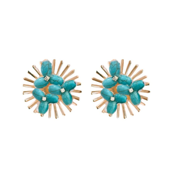 St Armands  Turquoise Sunburst Statement Stud Earrings