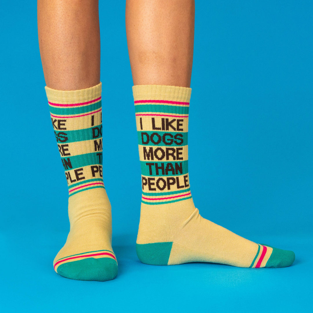 Gumball Poodle I Like Dogs More Than People Crew Socks
